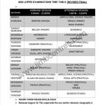 JUPEB 2020 Examination Timetable Final Update